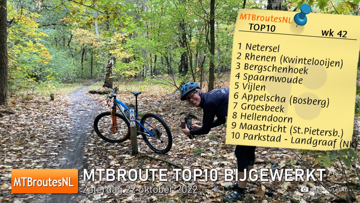 MTBroute TOP10 Bijgewerkt 22-10-2022