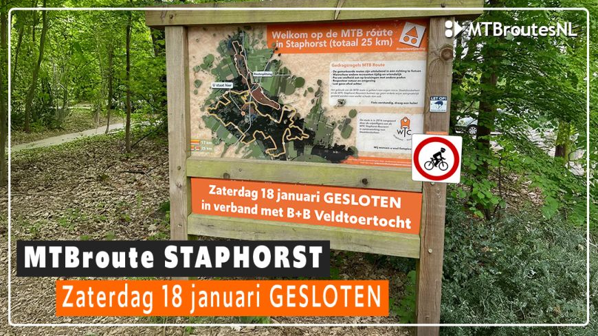 MTBroute Staphorst zaterdag 18 januari 2025 GESLOTEN